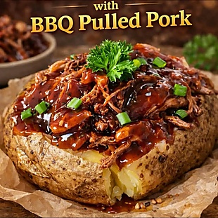 Baked potato with BBQ pulled pork